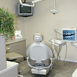 Comfortable high tech dental exam room