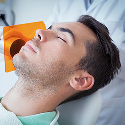 Man receiving dental x-rays