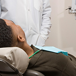 Relaxed man in dental chair