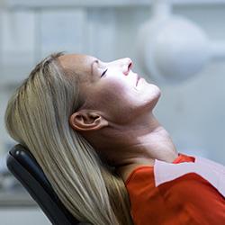 Relaxed woman in dental chair