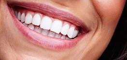 Closeup of smile with healthy teeth and gums